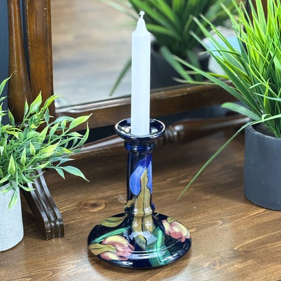 Vintage Candle Holder Royal Stanley Jacobean Hand Painted Pottery Candle Stick - Picture 5 of 15